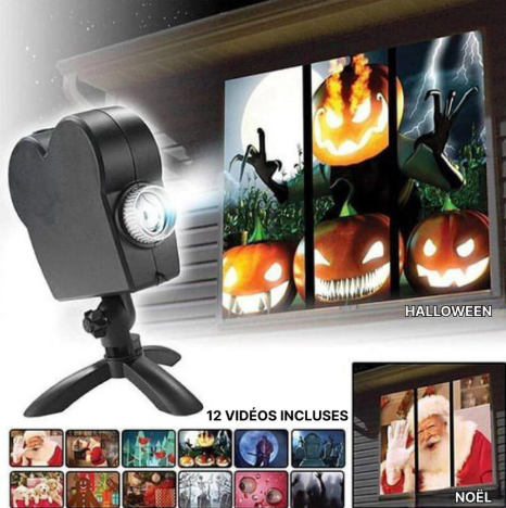 Projecteur de Fenêtre Halloween & Noël - Effet Holographique